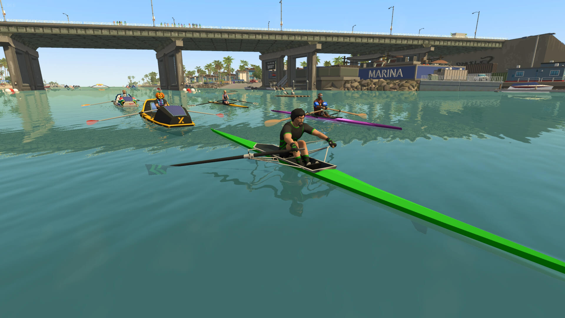 A virtual rowing environment in EXR